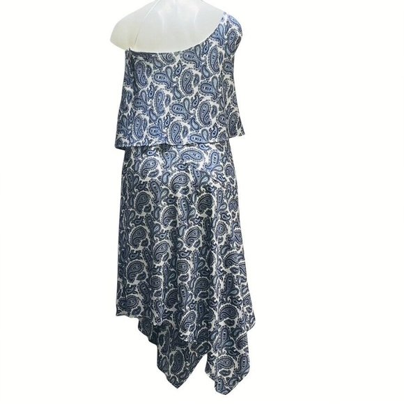 BANANA REPUBLIC Dress Size 8 Blue and White Paisley Size 8 - Picture 2 of 12